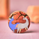 Handcrafted Brass Pill Box Gond Art- Deer Couple Design