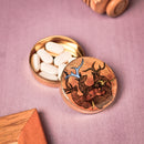 Handcrafted Brass Pill Box Gond Art- Deer Family Design