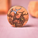 Handcrafted Brass Pill Box Gond Art- Deer Family Design