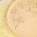 Handcrafted Brass Petal Stud Earring Silver