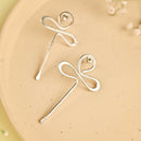 Handcrafted Brass Petal Stud Earring Silver