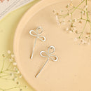 Handcrafted Brass Petal Stud Earring Silver