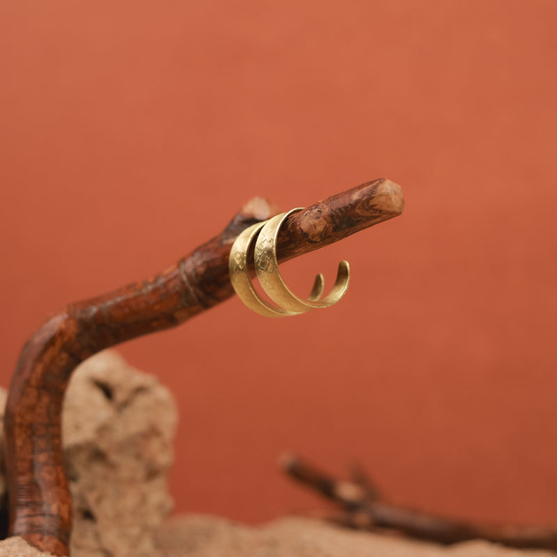 Handcrafted Brass Hoop Stud Earring