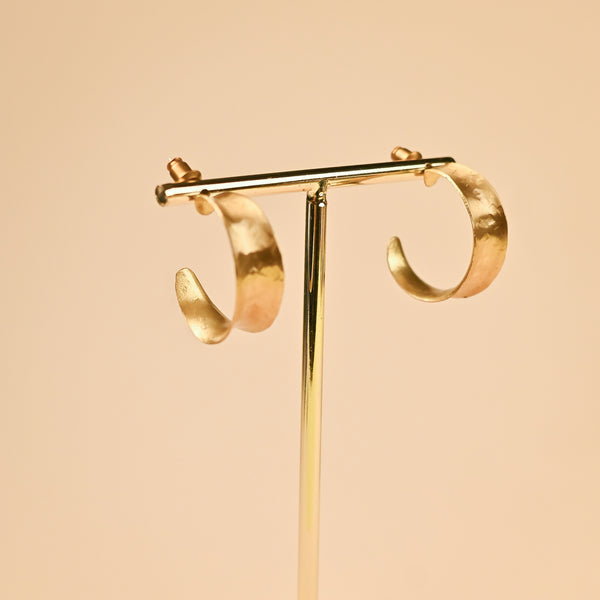Handcrafted Brass Hoop Stud Earring
