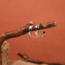 Handcrafted Brass Hoop Stud Earring Silver