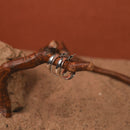 Handcrafted Brass Hoop Stud Earring Silver