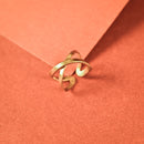 Handcrafted Brass Crossover Finger Ring