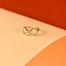 Handcrafted Brass Infinity Design Finger Ring- Silver