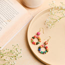 Handcrafted Fabric Bead Round Earring
