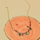 Handcrafted Brass Fabric Beads Necklace