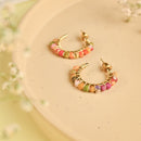 Handcrafted Brass Fabric Hoop Earring