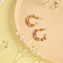 Handcrafted Brass Fabric Hoop Earring