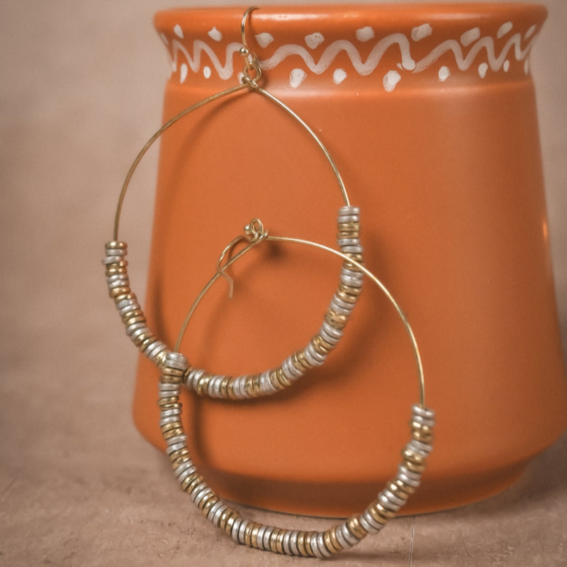 Handmade Minimal Brass Hoop Earrings – Contemporary Everyday Hoops