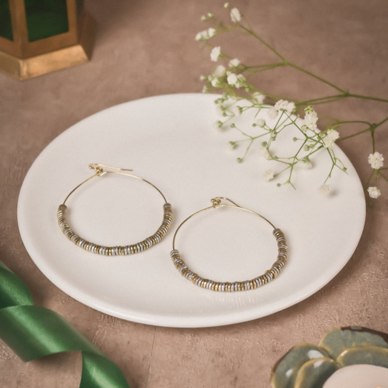 Handmade Minimal Brass Hoop Earrings – Contemporary Everyday Hoops