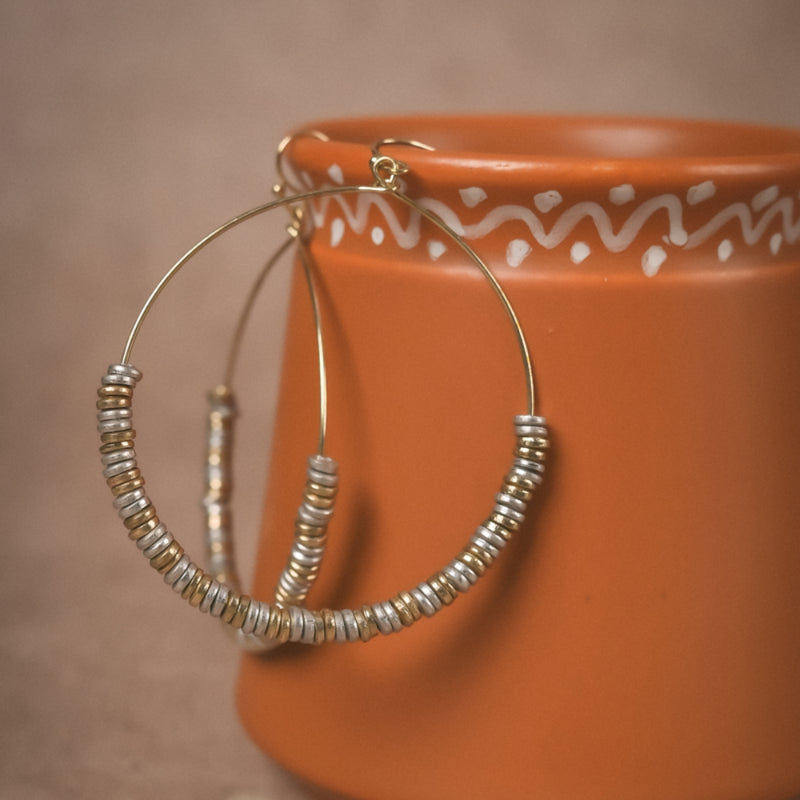 Handmade Minimal Brass Hoop Earrings – Contemporary Everyday Hoops