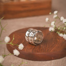 Silver-Toned Textured Wide Band Brass Ring | Handcrafted Adjustable Statement Ring