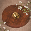 Gold-Toned Textured Wide Band Brass Ring | Handmade Adjustable Statement Jewellery