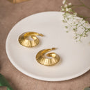 Handcrafted Spiral Brass Hoop Earrings – Textured Gold-Tone Statement Hoops