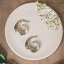 Handmade Silver-Tone Spiral Brass Hoops – Textured Statement Earrings