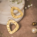 Handmade Organic Triangle Brass Earrings – Textured Minimal Dangles