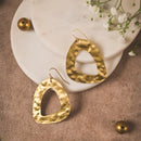 Handmade Organic Triangle Brass Earrings – Textured Minimal Dangles