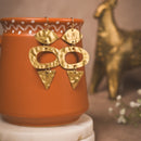 Handcrafted Geometric Brass Dangle Earrings – Bold Hammered Statement Jewelry