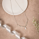 Handcrafted Brass Chain Pendant Neckpiece with glass and pearl beads