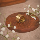 Hammered Gold-Toned Wide Brass Ring | Handcrafted Adjustable Statement Ring