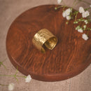 Hammered Gold-Toned Wide Brass Ring | Handcrafted Adjustable Statement Ring