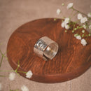 Hammered Silver-Toned Wide Brass Ring | Artisan Adjustable Statement Ring