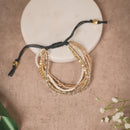 Handcrafted Adjustable Brass White Pearl Bracelet