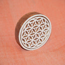 Hand carved block fridge magnet - Circle design