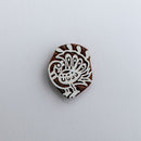 Hand carved block fridge magnet - Peacock design