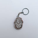 Hand carved Block Keychain- Hamsa design