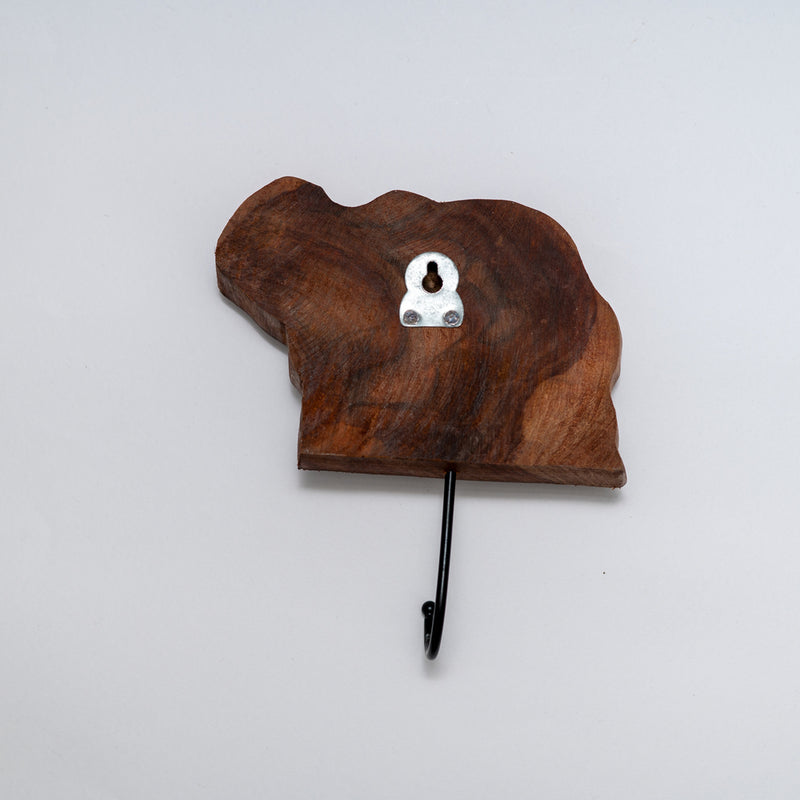 Hand carved block key holder- Elephant design