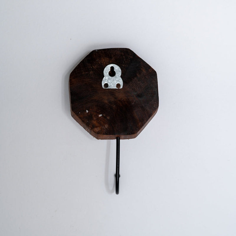 Hand carved block key holder- Flora design
