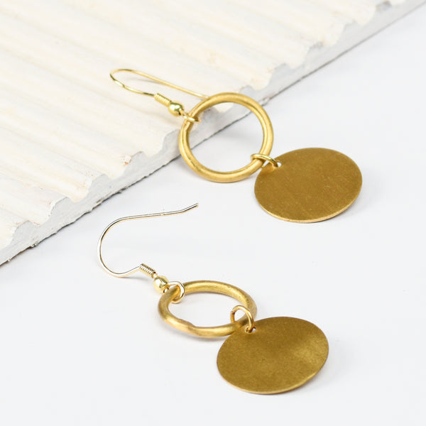 Double Circle Brass Earring