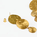 Wave Pattern Handcrafted Brass Textured Earring