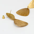 2-Step Wave Pattern Handcrafted Brass Textured Earring