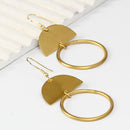Half and Full Circle Brass Earring