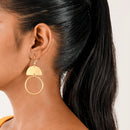 Half and Full Circle Brass Earring