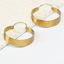Wave Pattern Loop Shaped Handcrafted Brass Textured Earring