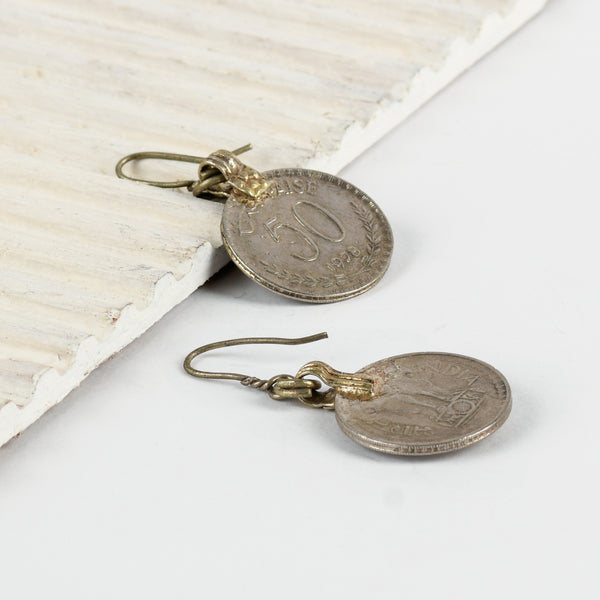 Fifty Paisa Coin Earring