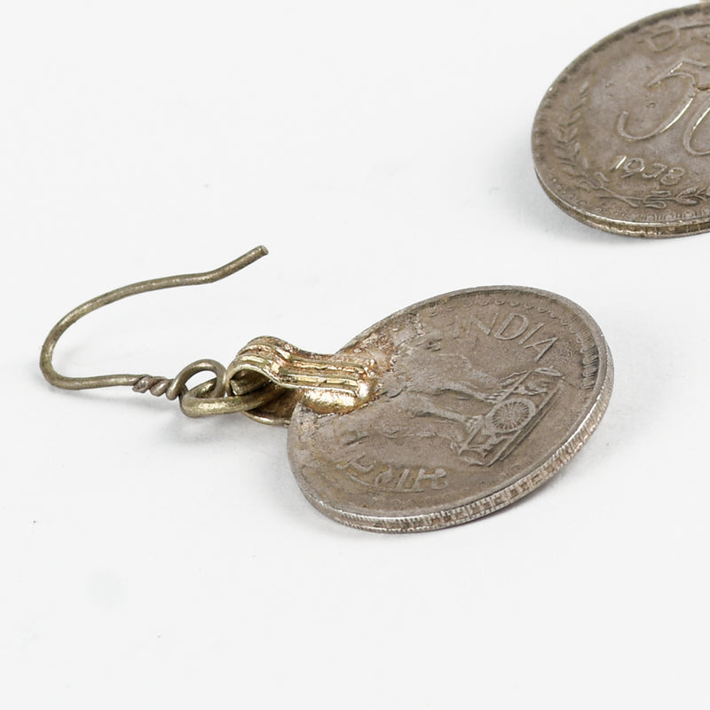 Fifty Paisa Coin Earring