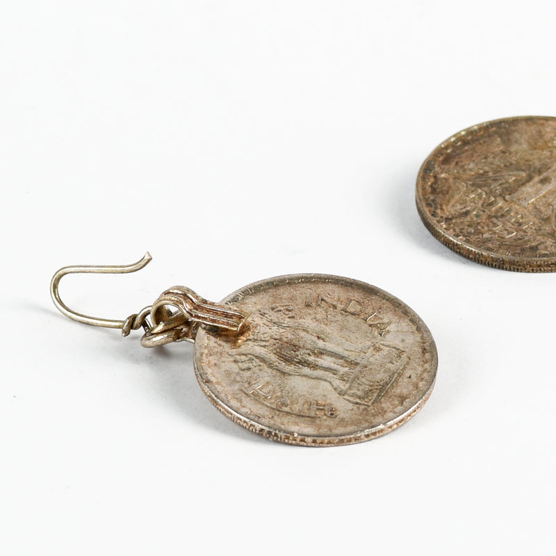 One Rupee Coin Earring