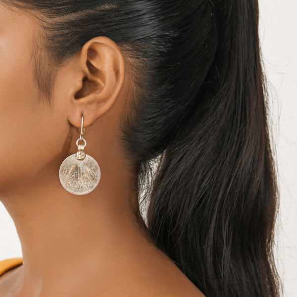 One Rupee Coin Earring