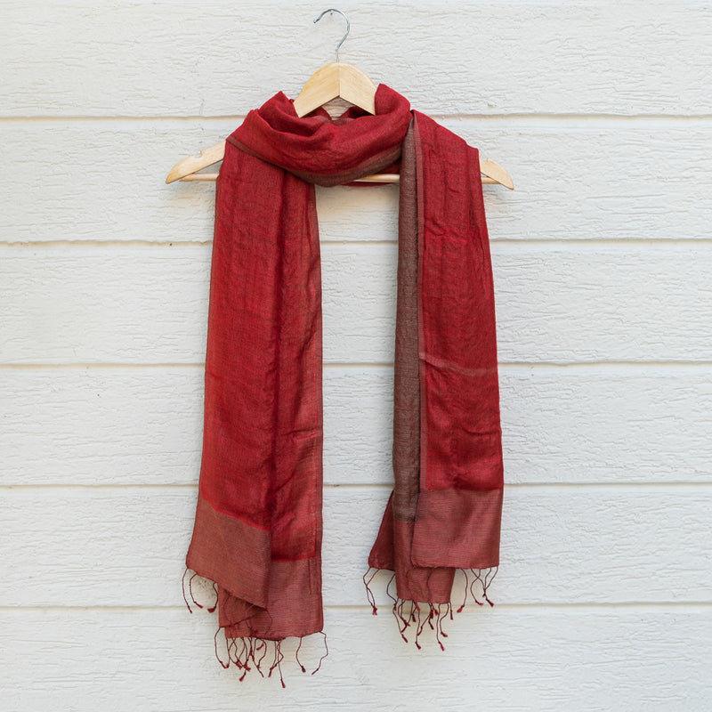 Red Reversible Silk Stole