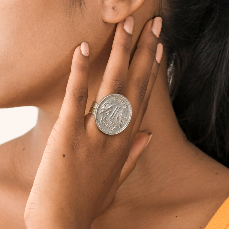 One Rupee Coin Finger Ring