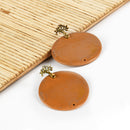 Soft Brown Ceramic Stud Earring