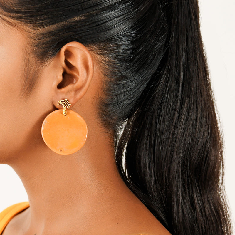 Soft Brown Ceramic Stud Earring